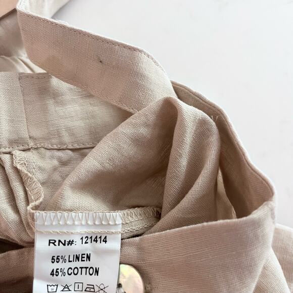 Pastel boys tan linen blend suspender shorts size 5 NWT - Picture 7 of 8